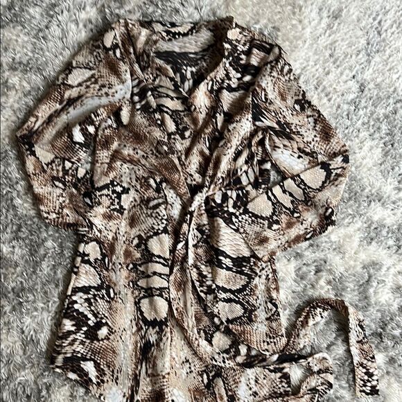 Snake Print Wrap Dress - Picture 1 of 2